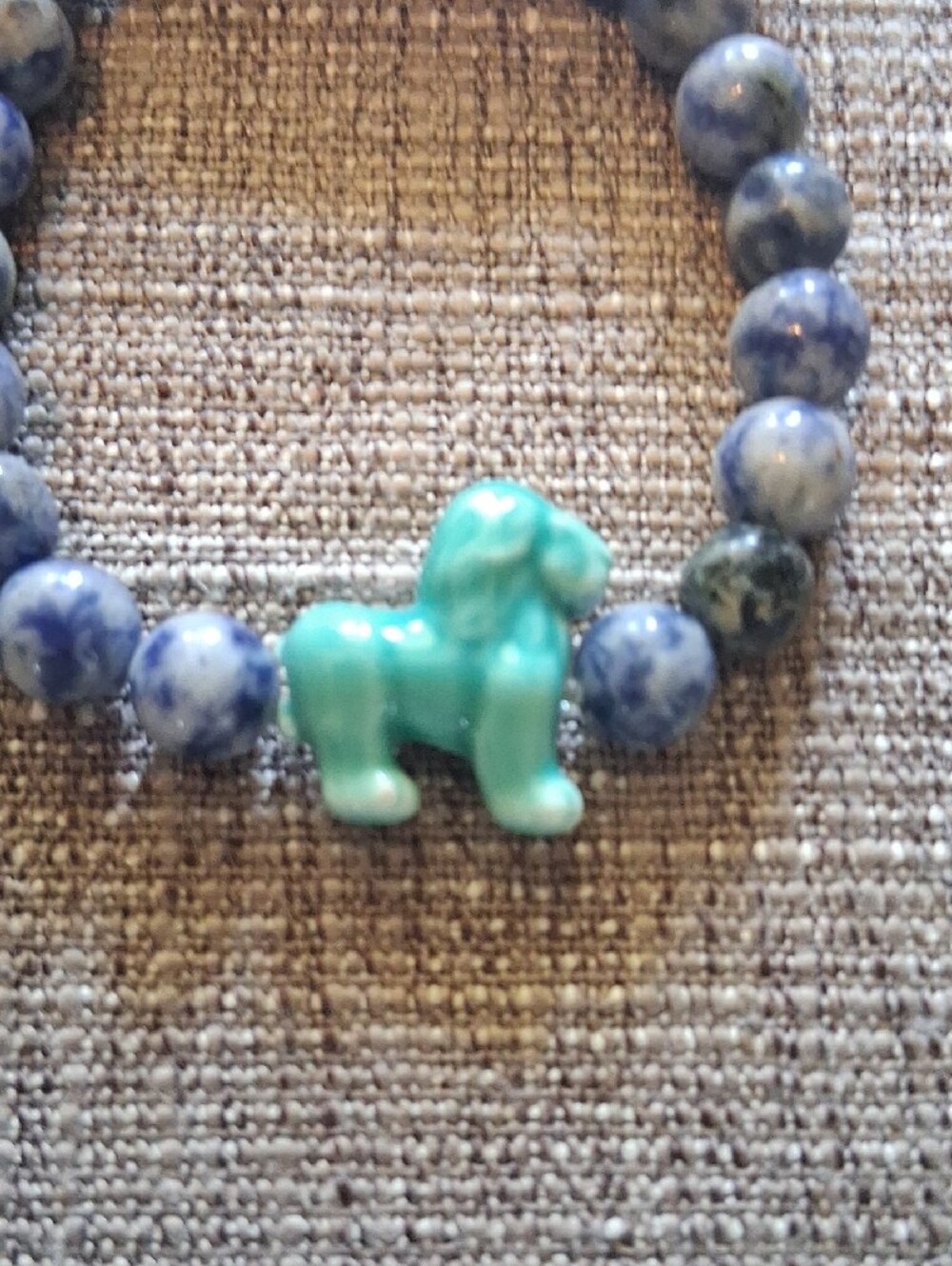 Simply Southern Blue Beaded Bracelet With Teal Lion - Picture 2 of 4